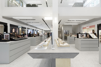 Tile supplier Solus Ceramics brought a touch of elegance to the brand new London beauty store with the installation of its natural stone inspired Trench floor tile range.